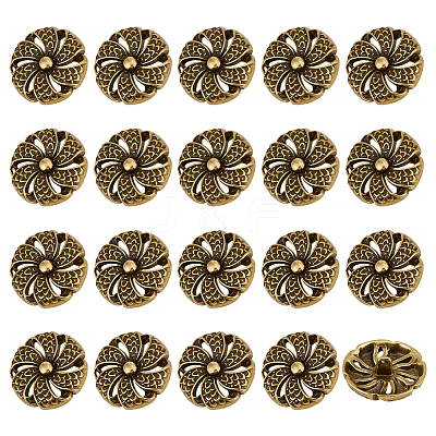 20Pcs Alloy Shank Buttons BUTT-PH0001-58AB-1