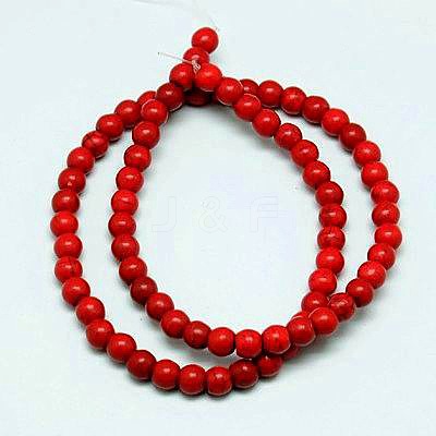 1 Strand Synthetic Turquoise Round Beads Strands X-TURQ-G106-8mm-02H-1