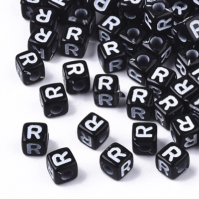Opaque Acrylic Beads X-SACR-N002-01R-1