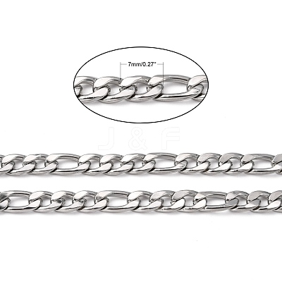Tarnish Resistant 304 Stainless Steel Mother-Son Chains CHS-K001-32-7mm-1