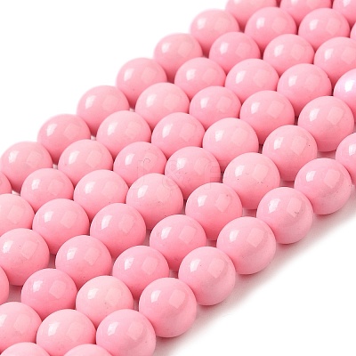 Synthetic Ocean White Jade Beads Strands G-S254-6mm-B01-1