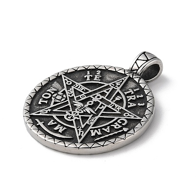 Wicca 304 Stainless Steel Pendants STAS-D014-11AS-1