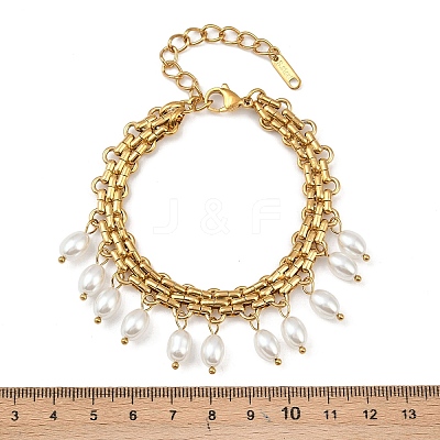 304 Stainless Steel Charm Bracelets BJEW-C129-02G-1