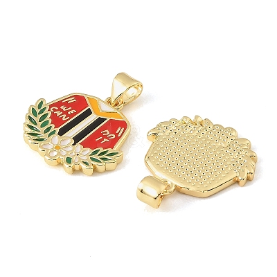 Graduation Season Brass Enamel Pendants KK-CBAF2EC-03G-B01-1