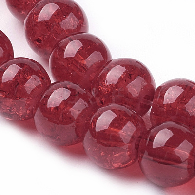 Spray Painted Crackle Glass Beads Strands CCG-Q001-6mm-13-1