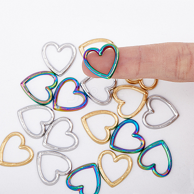 18Pcs 3 Colors 304 Stainless Steel Linking Ring STAS-UN0045-75-1