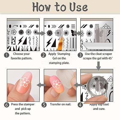 Stainless Steel DIY Nail Art Templates MRMJ-UN0001-016-1