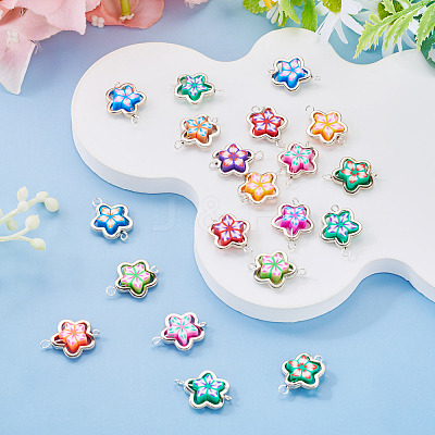 20Pcs Polymer Clay Flower & CCB Frame Links Connector Charms CLAY-TADJ0001-08P-1