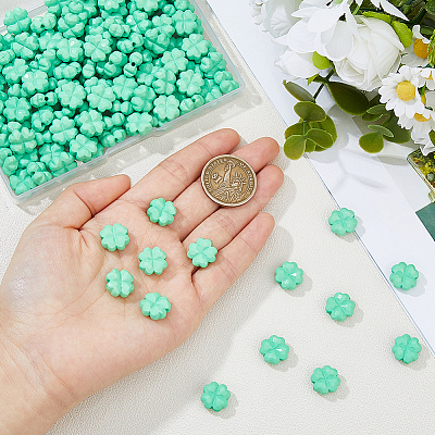 200Pcs Opaque Acrylic Beads SACR-HS0001-01-1
