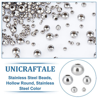 5 Style 304 Stainless Steel Beads STAS-UN0054-68-1
