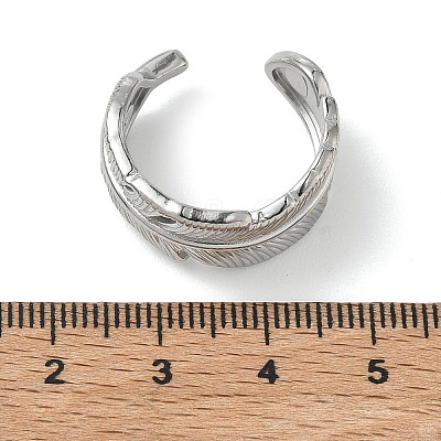 304 Stainless Steel Cuff Open Rings for Women RJEW-L341-03B-P-1