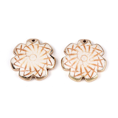Synthetic Howlite Flower Pendants TURQ-T004-25B-1