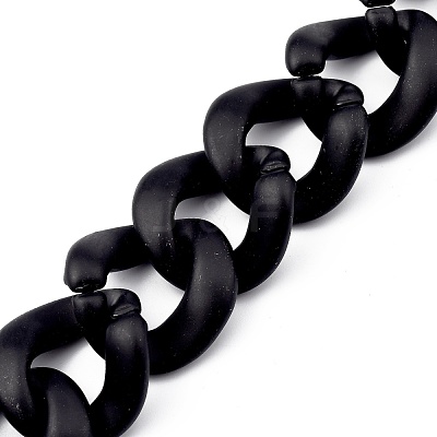 Handmade Spray Painted CCB Plastic Curb Chains AJEW-JB00737-1
