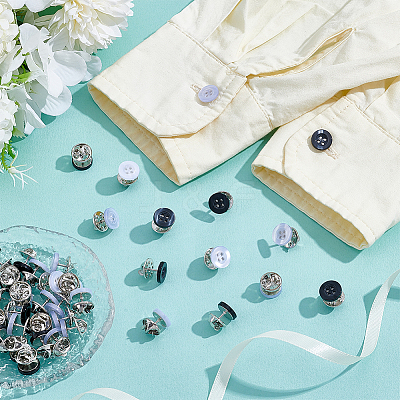 40Pcs 4-Hole Resin Button Lapel Pin Backs BUTT-NB0002-13A-1