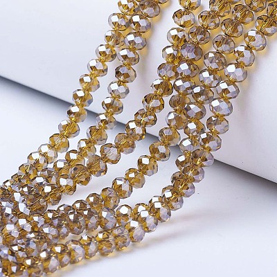 Electroplate Glass Beads Strands EGLA-A034-T8mm-A12-1