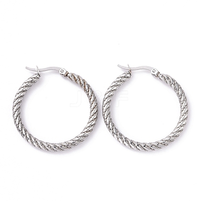 Non-Tarnish 304 Stainless Steel Twist Rope Hoop Earrings for Women EJEW-G298-05P-1