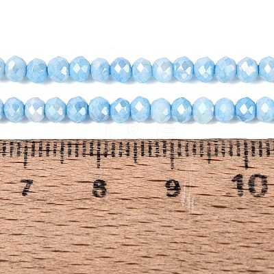 Anti-Tarnish Dyed Rondelle Glass Beads Strands EGLA-T021-3mm-17-05-1
