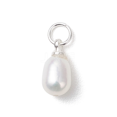 Natural Cultured Freshwater Pearl Rice Charms PALLOY-JF04821-1