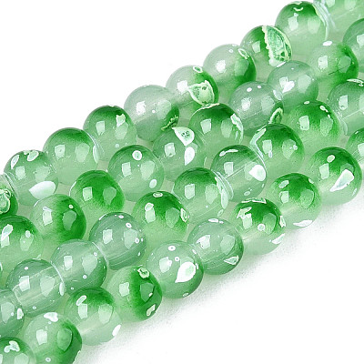 Baking Paint Glass Beads Strands DGLA-N015-4mm-09-1