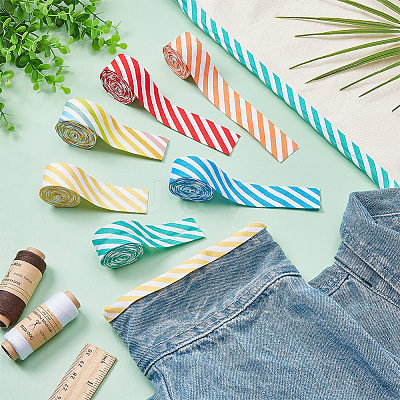 12M 6 Colors Cotton Stripe Ribbon OCOR-FG0003-24-1