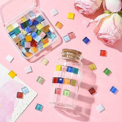 100Pcs 2 Colors Mosaic Tiles Glass Cabochons DIY-YW0012-19-1