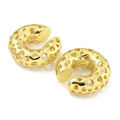 Hollow Brass Cuff Earrings EJEW-C104-021G-1