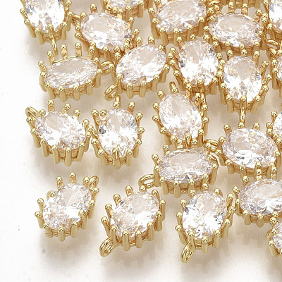 Brass Micro Pave Cubic Zirconia Charms X-ZIRC-K082-039A-1