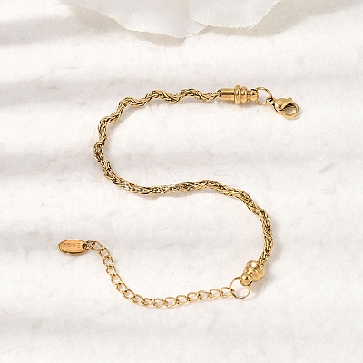 304 Stainless Steel Singapore Chains Bracelets for Women BJEW-A158-02I-G-1
