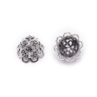 Tibetan Style Zinc Alloy Bead Cap PALLOY-WH0085-79B-1
