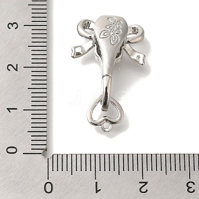Brass Micro Pave Clear Cubic Zirconia Fold Over Clasps KK-K389-101P-1