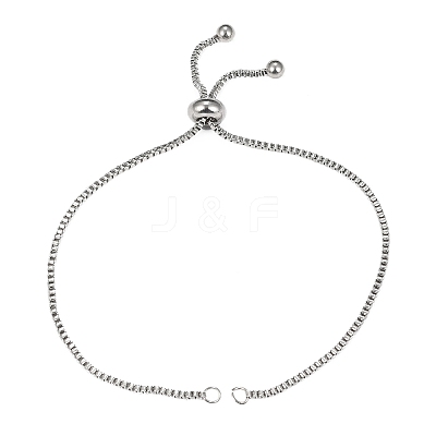Adjustable 304 Stainless Steel Slider Bracelets Making STAS-CJ0002-40P-1