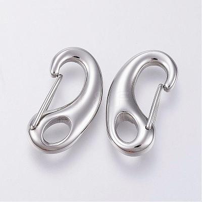 Tarnish Resistant 304 Stainless Steel Push Gate Snap Keychain Clasp Findings STAS-G039-03P-1