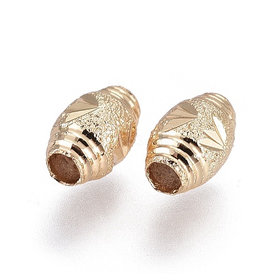 Electroplate Brass Textured Beads KK-F789-30G-1