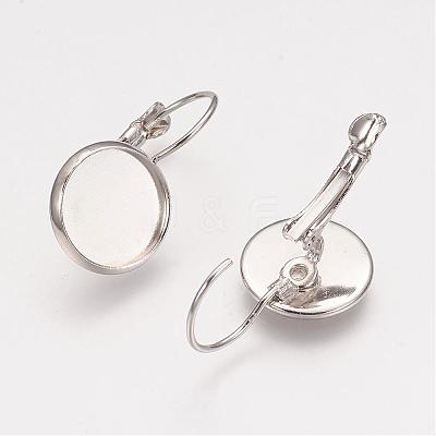 Brass Leverback Earring Findings KK-H023-P-1