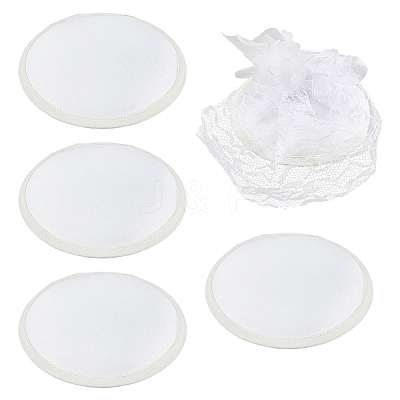Satin Fabric with Polyester Flat Round Fascinator Hat Base for Millinery FIND-WH0173-320A-1