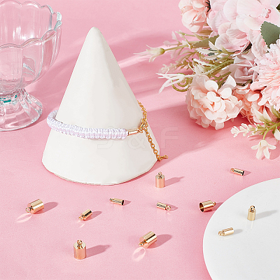 32Pcs 4 Style Brass Cord Ends KK-BBC0010-91G-1