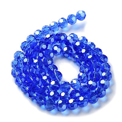 Electroplate Glass Bead Strands EGLA-R015-8mm-6-1