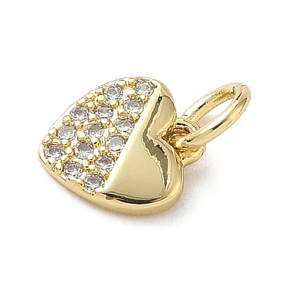 Brass Micro Pave Clear Cubic Zirconia Charms KK-A273-04G-1