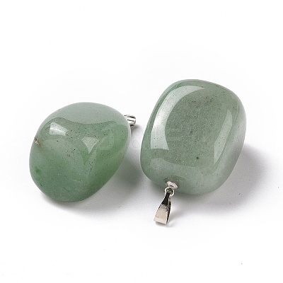 Natural Green Aventurine Pendants G-K302-B06-1
