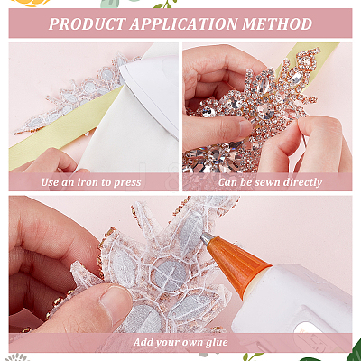 Flower Glass Crystal Rhinestone Applques DIY-WH0304-643B-1