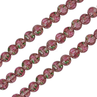 1 Strand Handmade Glod Sand Lampwork Beads Strands LAMP-TA0002-09B-1