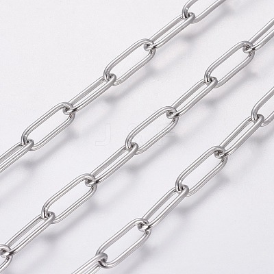 Tarnish Resistant 3.28 Feet Handmade 304 Stainless Steel Paperclip Chains X-STAS-F230-15P-1