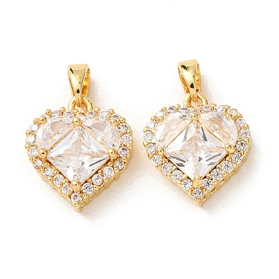 Valentine's Day Brass Micro Pave Clear Cubic Zirconia Pendants KK-A304-24A-G02-1