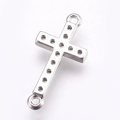 Brass Micro Pave Cubic Zirconia Links ZIRC-E152-43P-RS-1