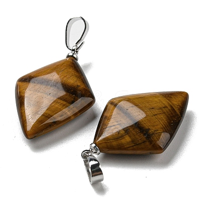 Natural Tiger Eye Pendants G-C066-03G-1