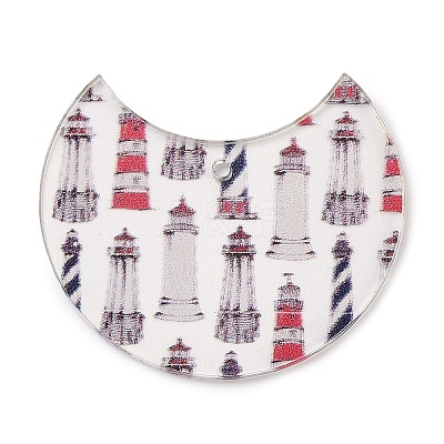 Printed Opaque Acrylic Pendants FIND-K017-10B-1