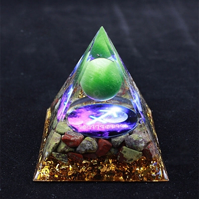 Luminous Constellation Orgonite Pyramid Resin Energy Generators PW-WGB3061-09-1