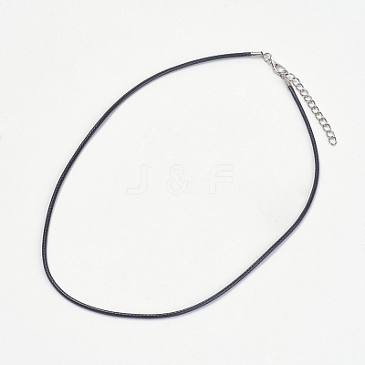 Black Imitation Leather Cord Necklace Making X-PJN472Y-1