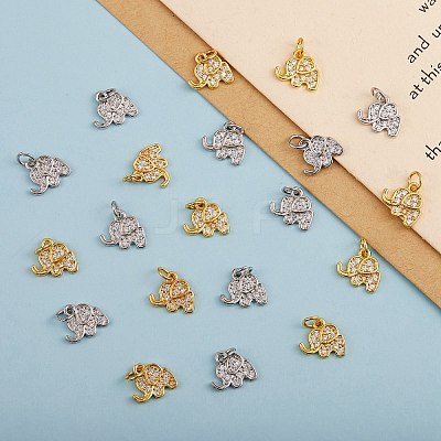 20Pcs Brass Micro Pave Cubic Zirconia Charms KK-SZ0004-77-1