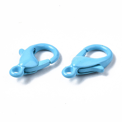 40Pcs Spray Painted Eco-Friendly Alloy Lobster Claw Clasps PALLOY-YW0001-24-NR-1